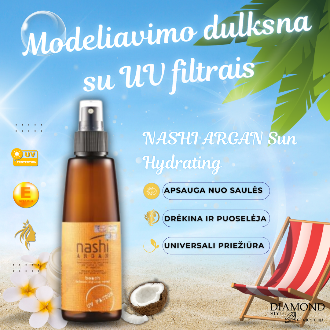 NASHI ARGAN Sun Beach modeliavimo dulksna su UV filtrais 150 ml