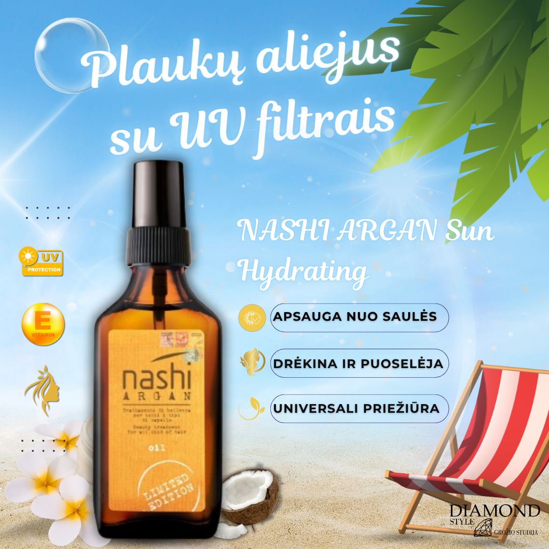 NASHI ARGAN Sun Oil maitinamasis plaukų aliejus 50 ml