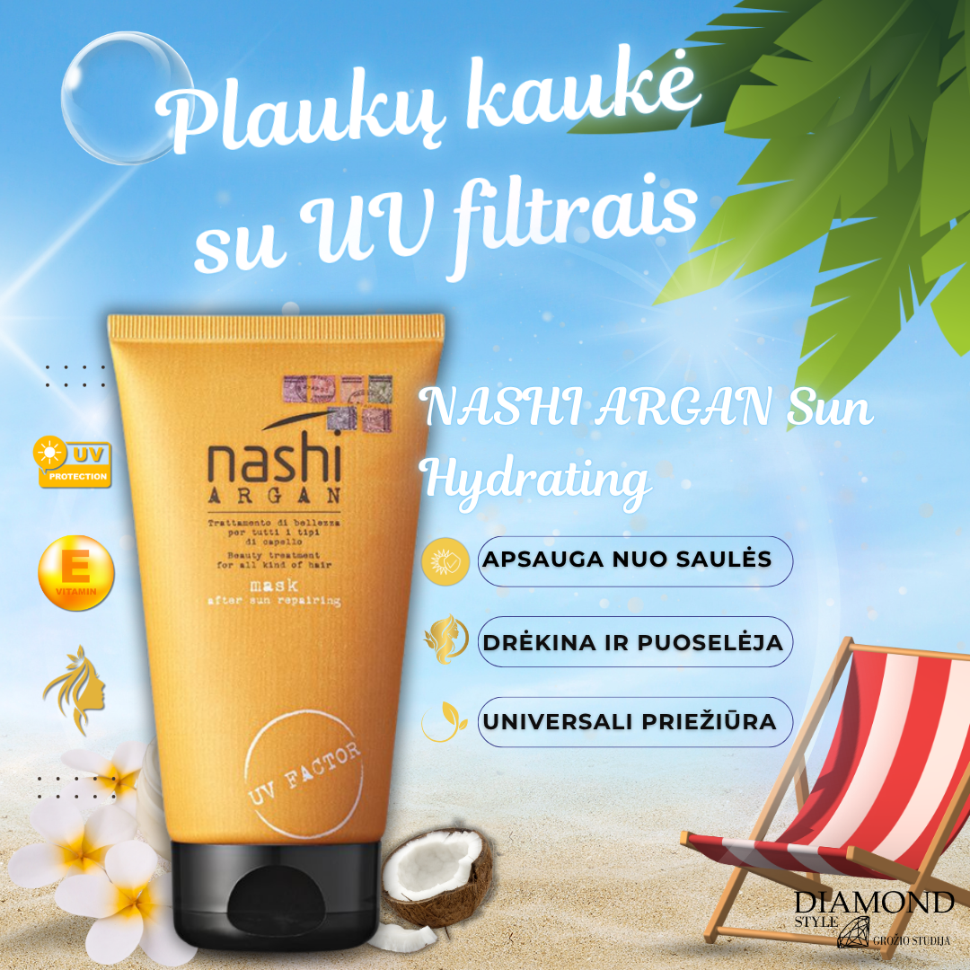 NASHI ARGAN Sun Repairing Mask plaukų kaukė su UV filtrais 150 ml