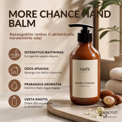 Nashi Argan More Chance“ Rankų Balzamas - Prabangus SPA Rūpestis Jūsų Rankoms